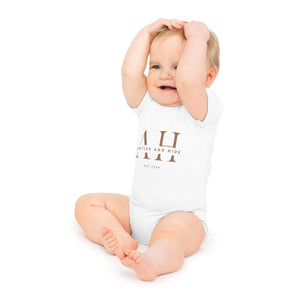 Baby Short Sleeve Bodysuit- Brown Logo