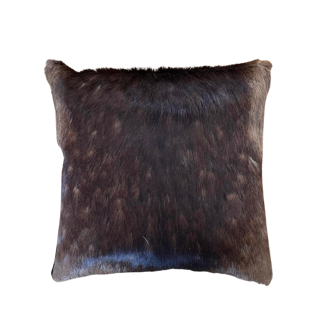 Tasmanian Fallow Deer Hide Cushion- Dark Brown 2