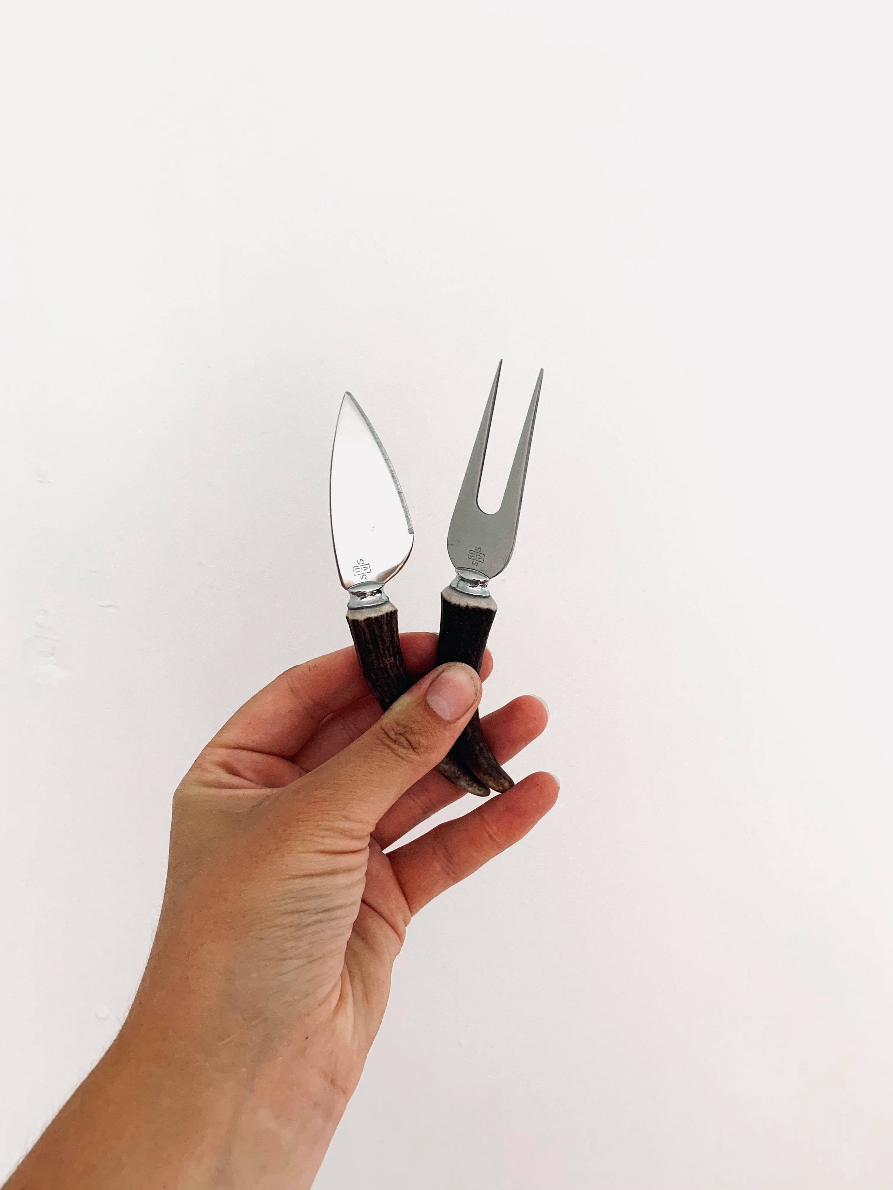 Pointed Cheese Blade and Fork